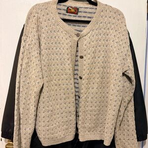 Women’s Apparel Alps Cream and Blue  Cardigan Sweater